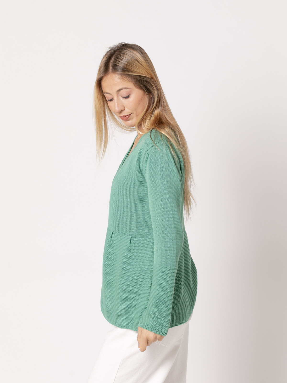 Chaqueta punto linch c/pico color esmeralda