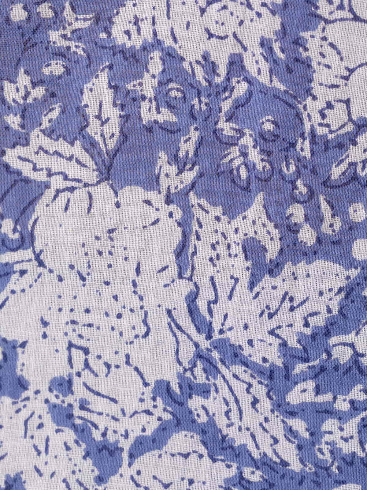Blusa fluida cotton voile dibujos color Azul