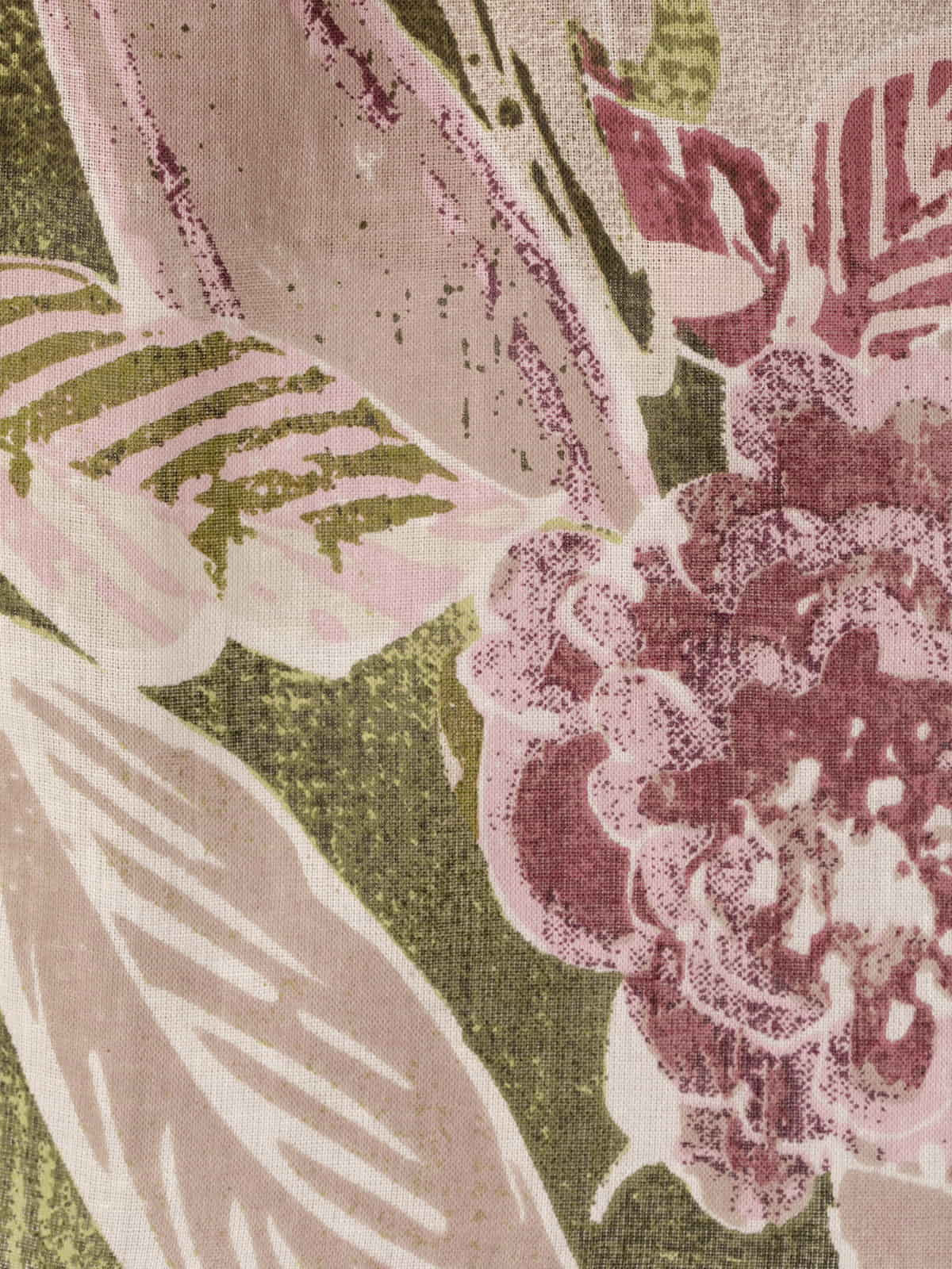 Flowy cotton voile blouse with drawings  Mallow colour