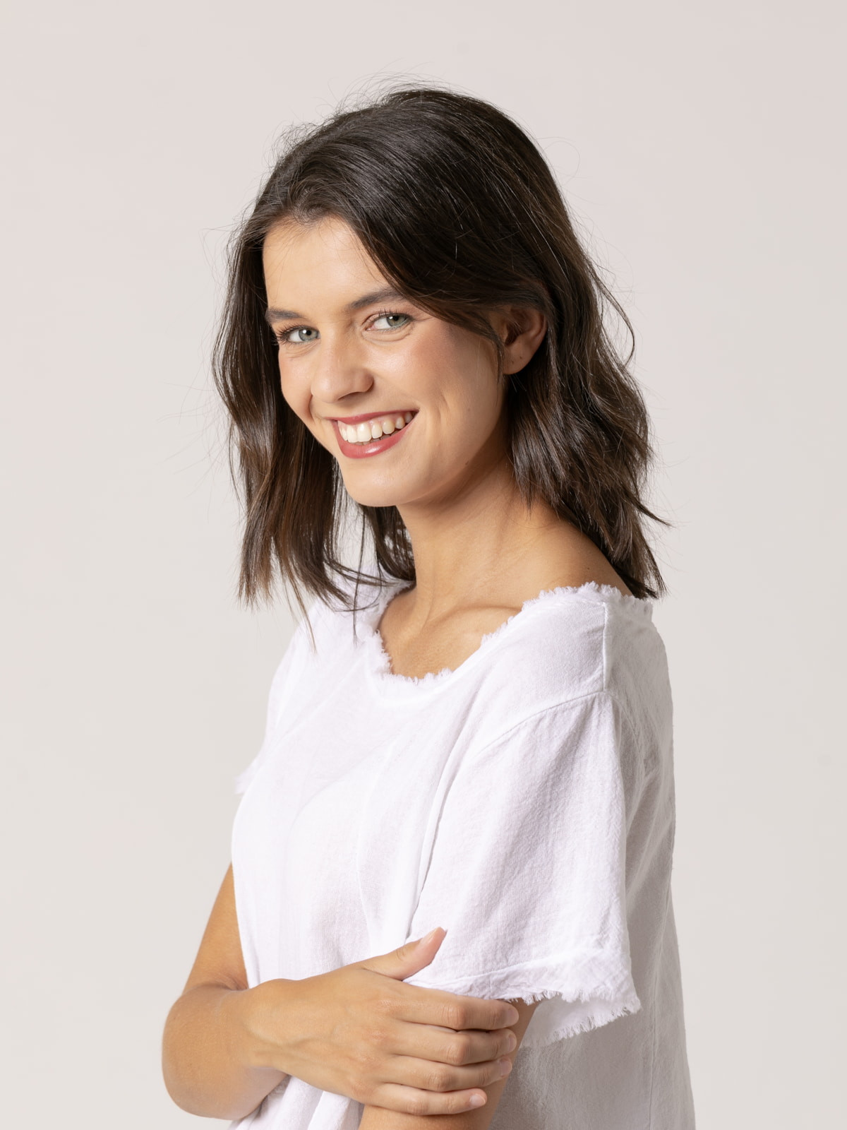blusa fluida vuelo en bajo color Blanco