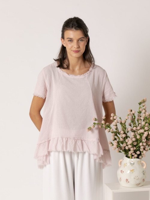blusa fluida vuelo en bajo color Rosa