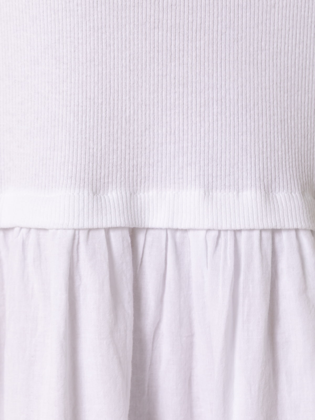 Cotton dress with straps and flared skirt  White colour