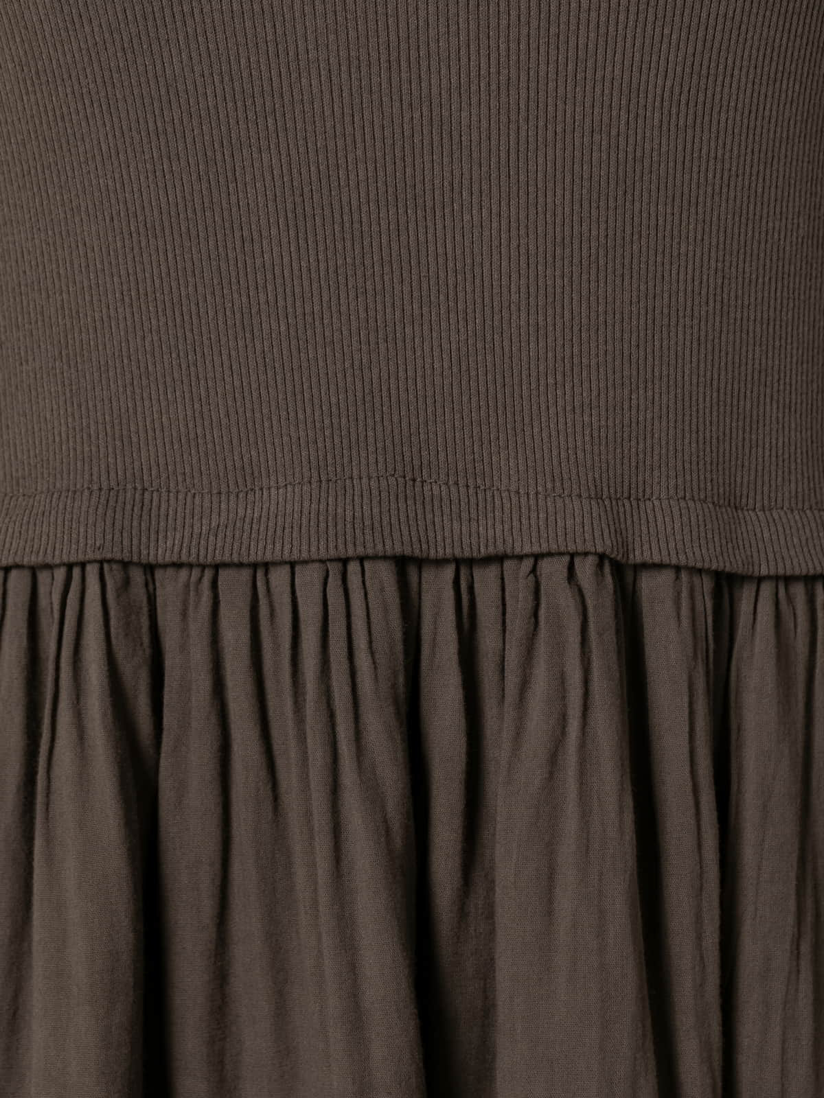 Vestido algodón tirantes falda vuelo color Marrón 