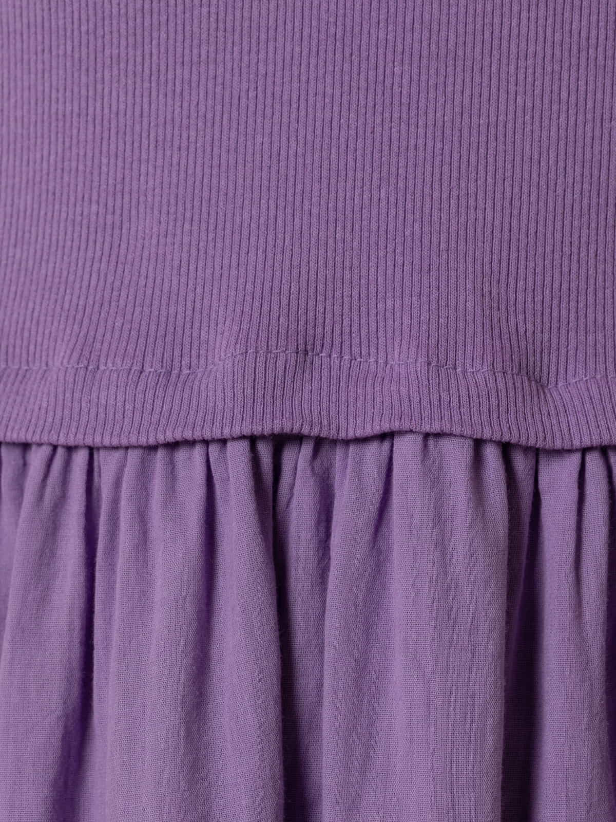 Vestido algodón tirantes falda vuelo color Violeta
