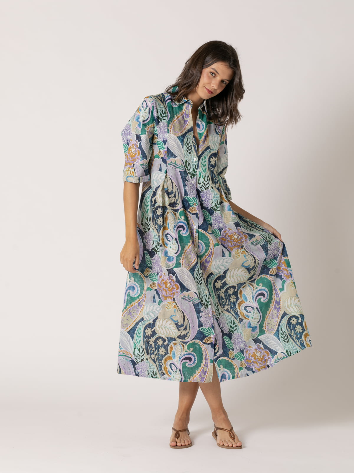 Long shirt dress  esmeralda colour