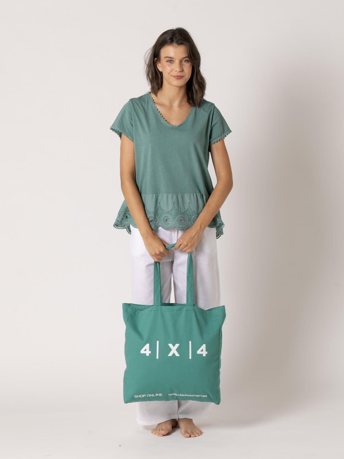 Bolsa shopper 4x4 woman color verde esmeralda