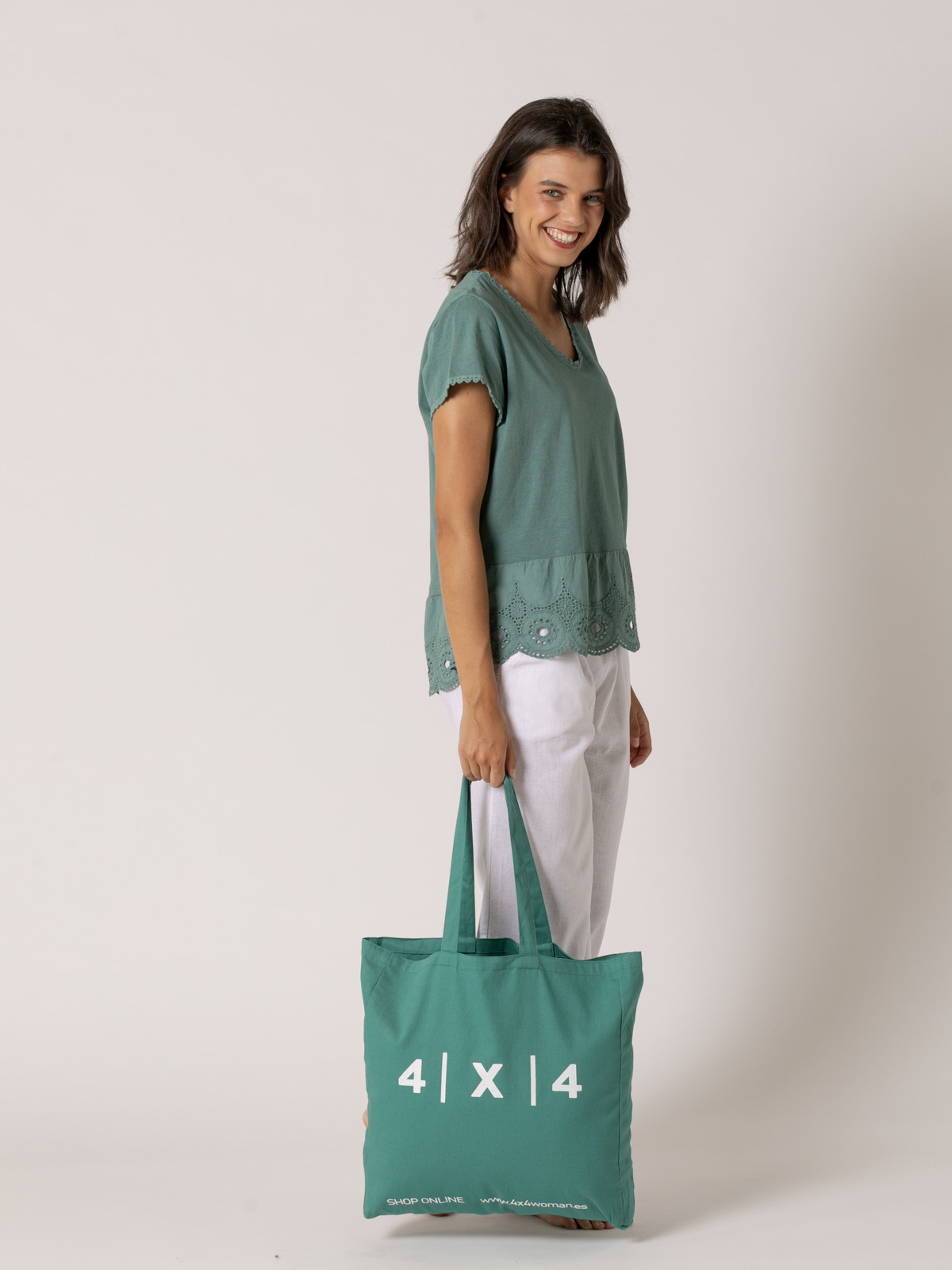 Bolsa shopper 4x4 woman color verde esmeralda