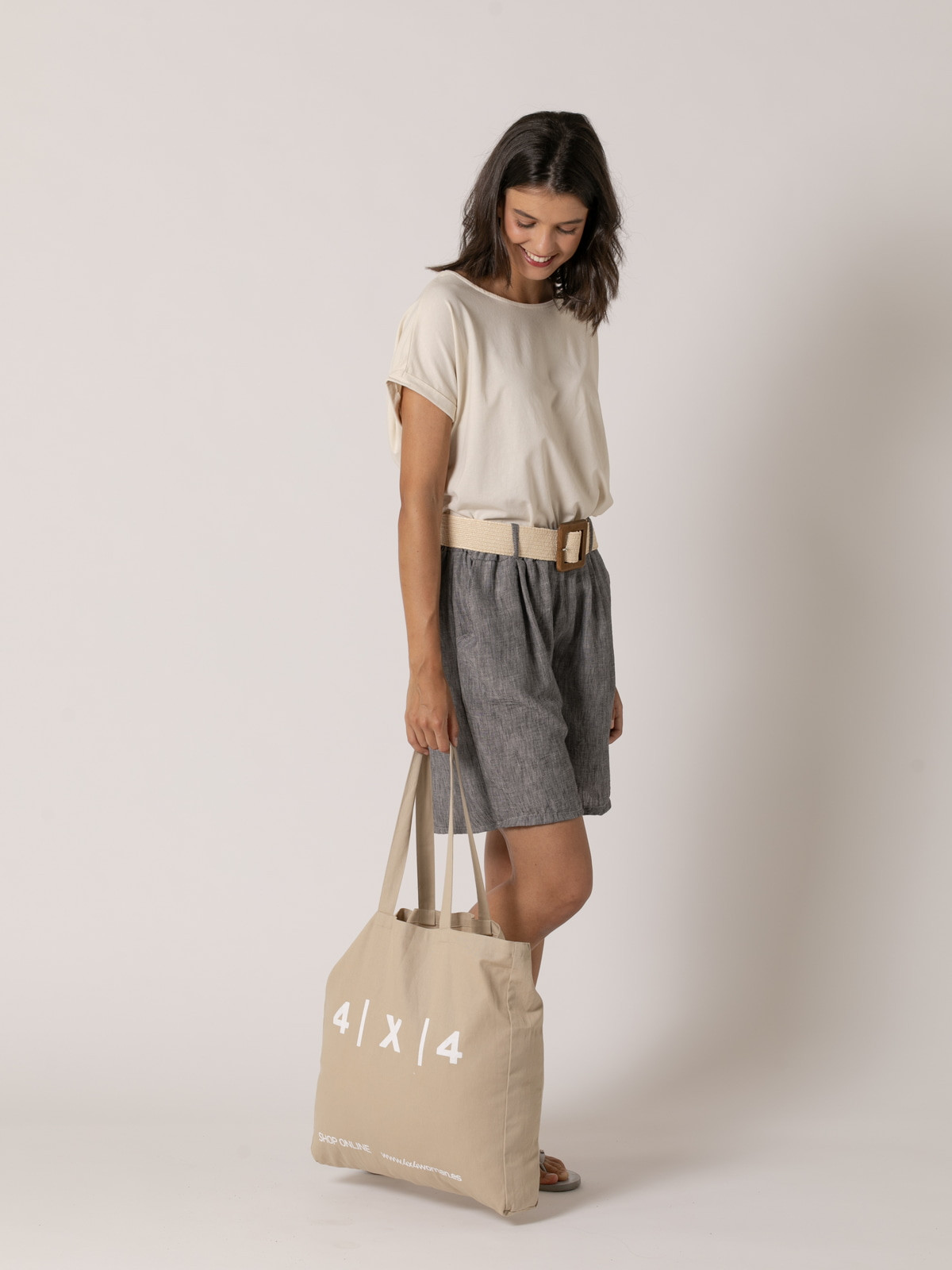 Bolsa shopper 4x4 woman color Beige