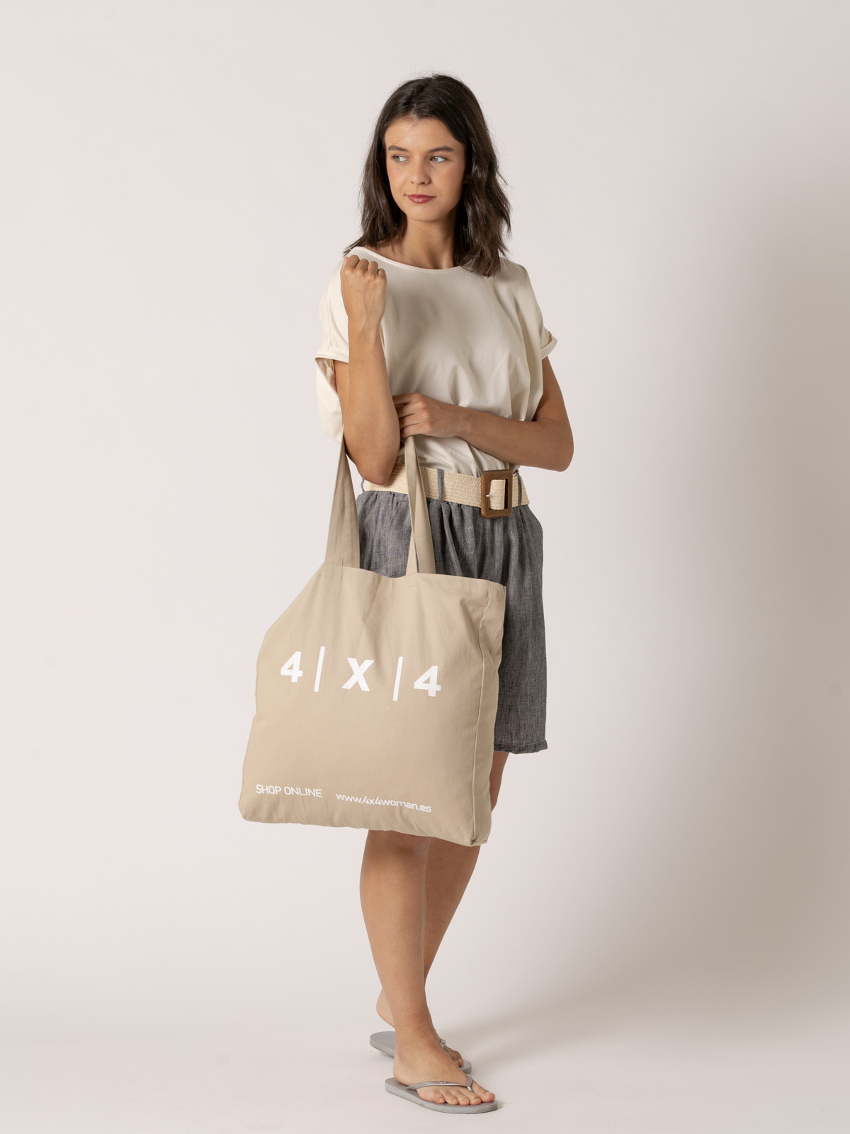 Bolsa shopper 4x4 woman color Beige