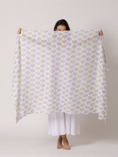 Cotton flower scarf  Lilaccolour