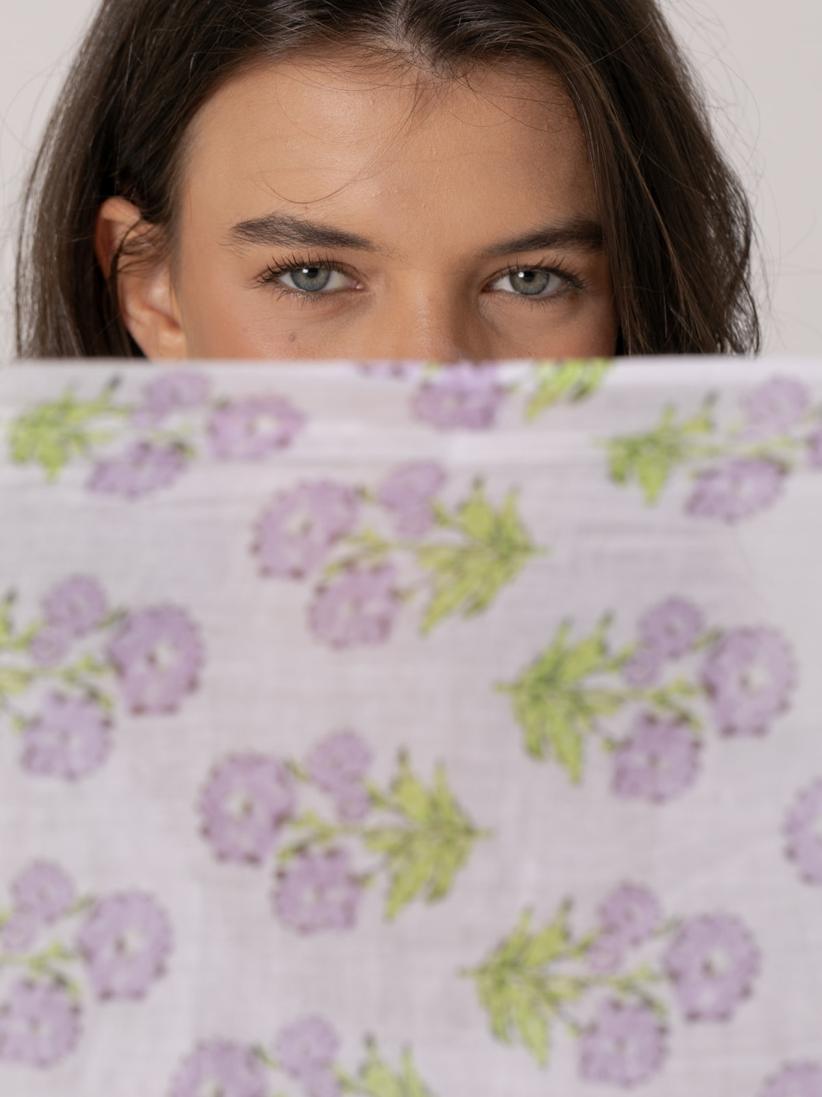 Cotton flower scarf  Lilaccolour