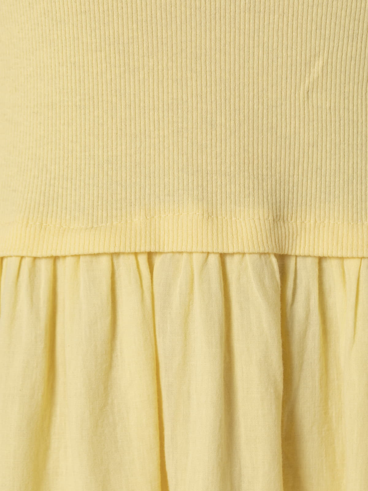 Vestido algodón tirantes falda vuelo color Amarillo