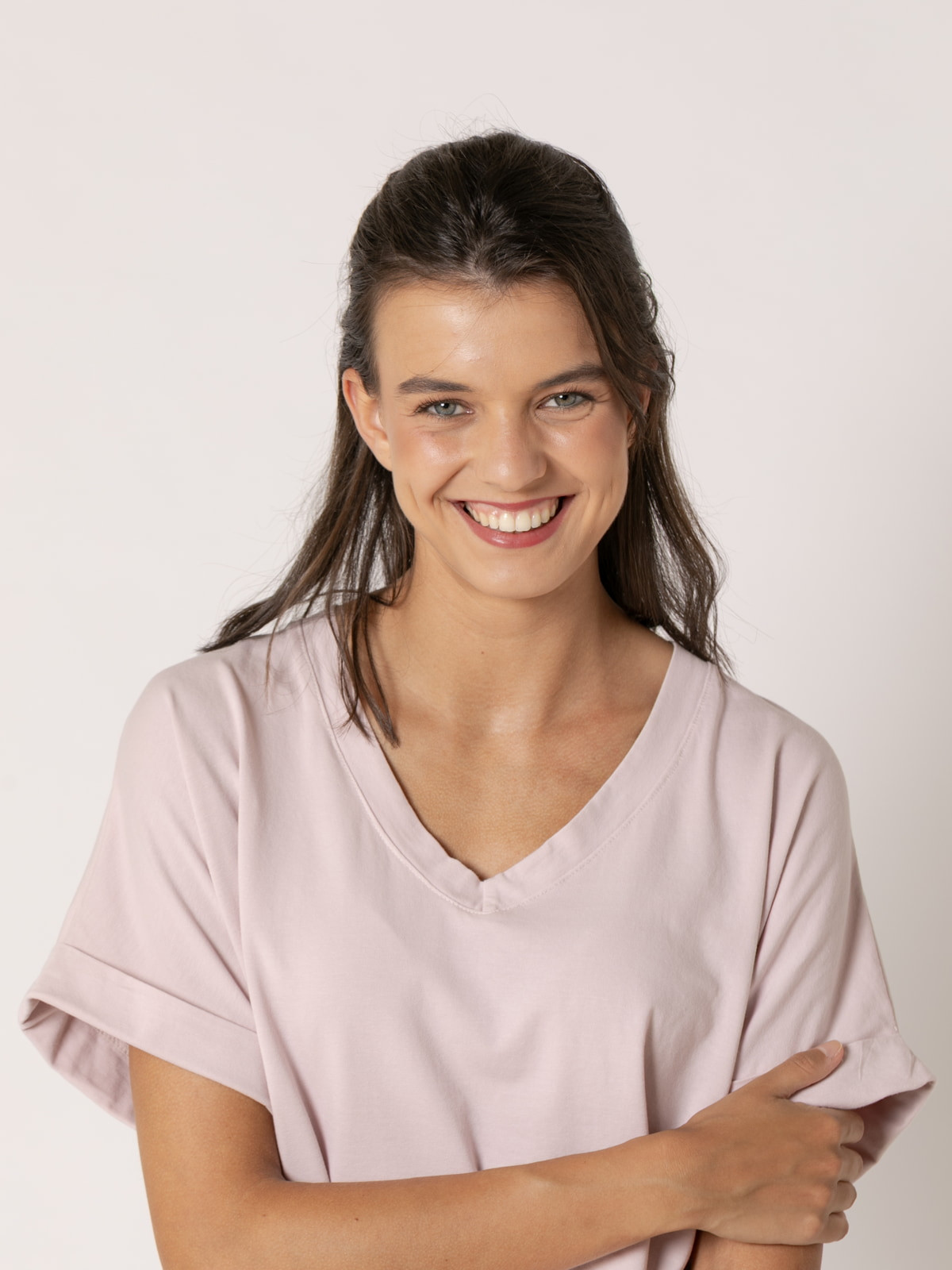 Camiseta algodón essence bolsillo en pico color Rosa