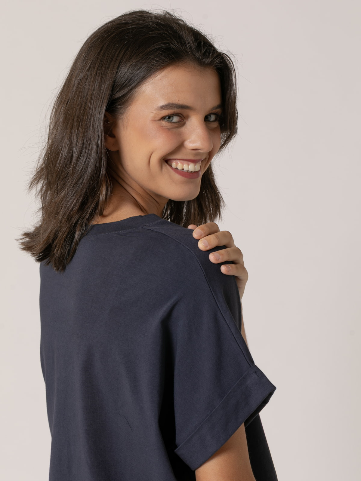 Camiseta algodón essence bolsillo en pico color Azul Marino