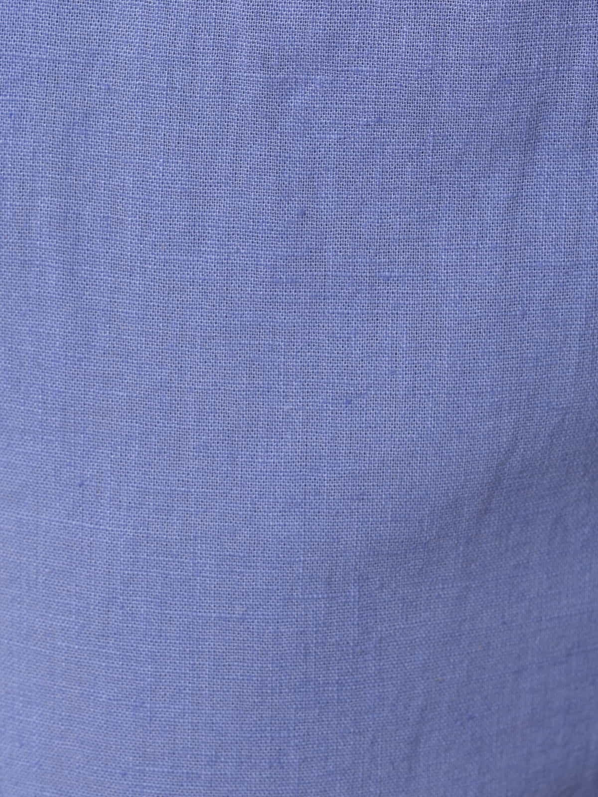 Pantalón lino wideleg color Azul