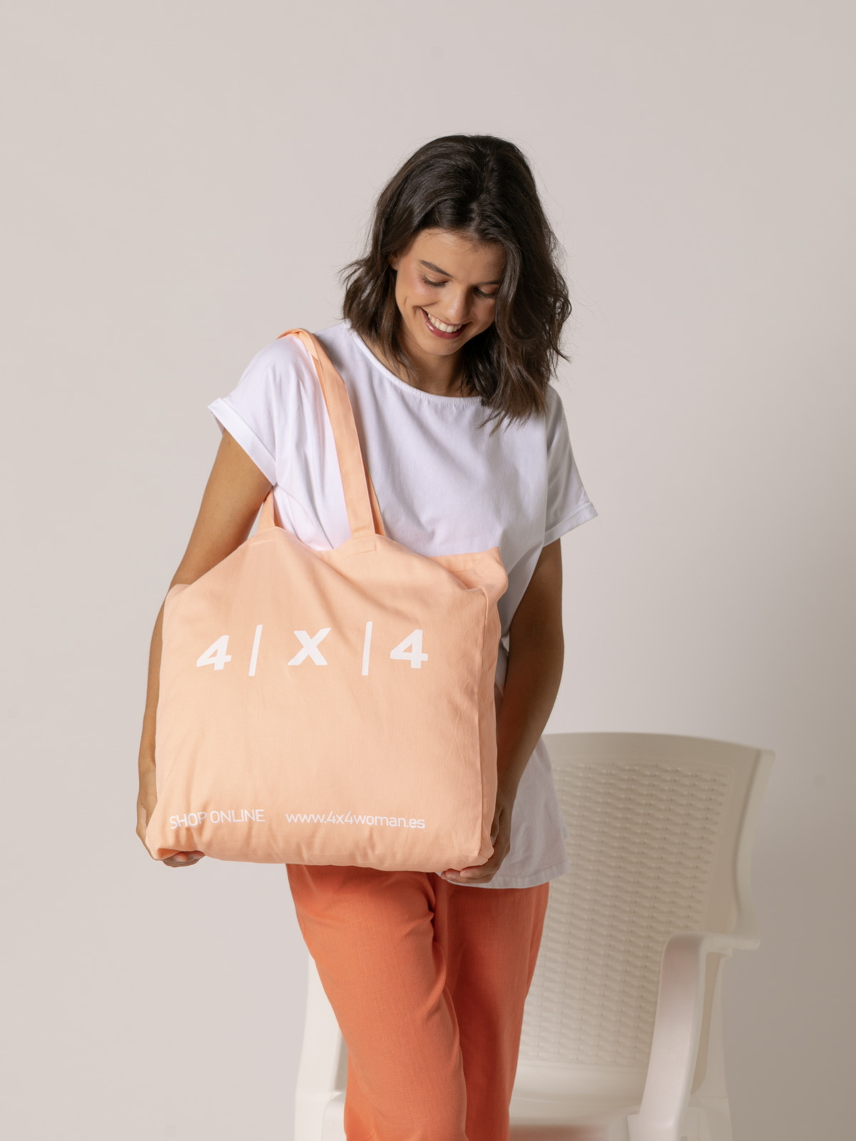 Bolsa shopper 4x4 woman color mandarina