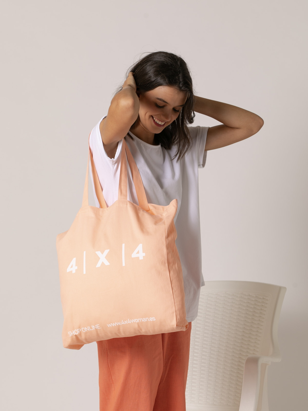 Bolsa shopper 4x4 woman color mandarina