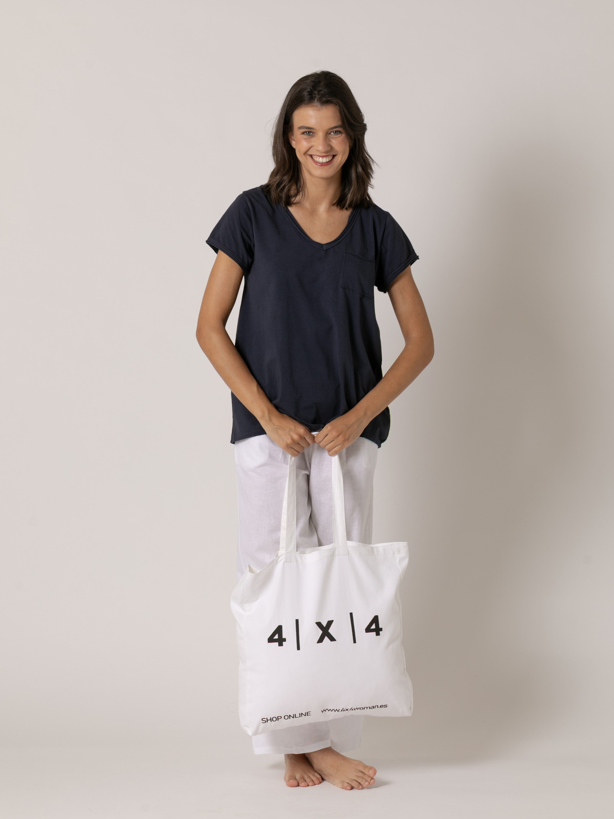 Bolsa shopper 4x4 woman color Blanco