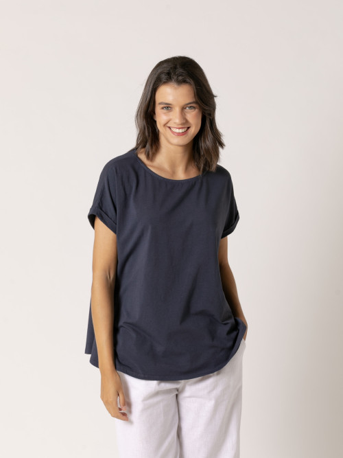 Camiseta cotton 100% diseño en A color Azul Marino