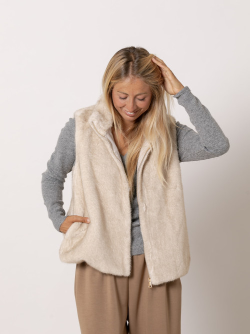 Fur vest  Beige colour