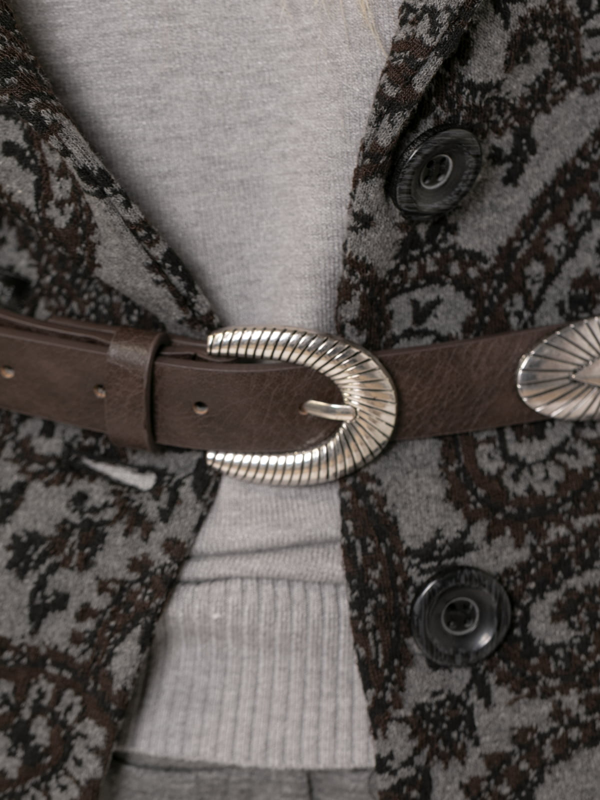 Cowboy metal belt  Marrón  colour