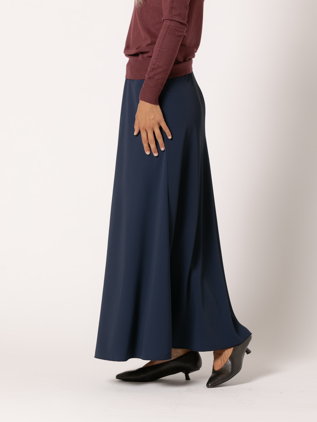 Long flared skirt  Blue Navy colour