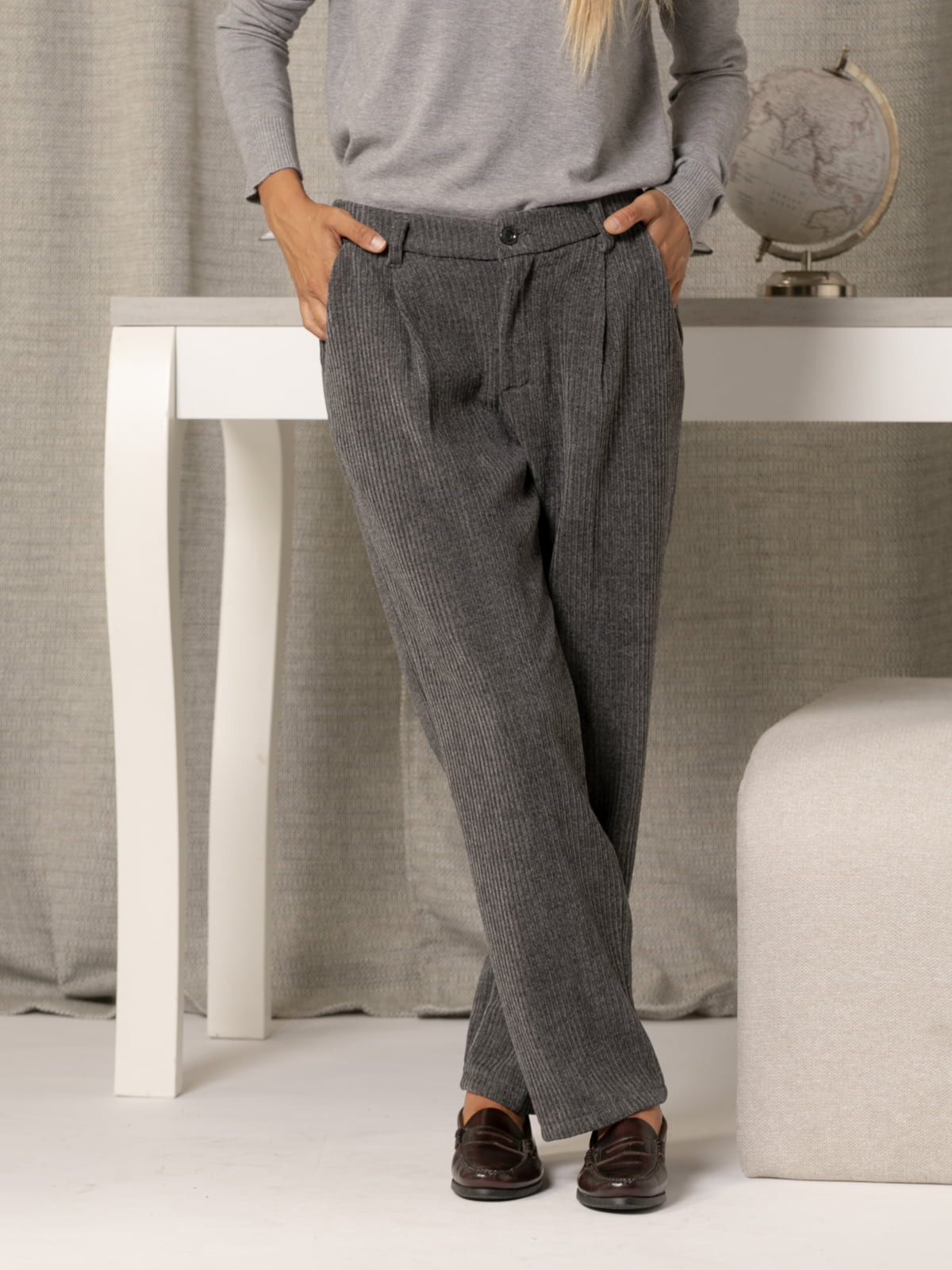 Pantalon pana elastica