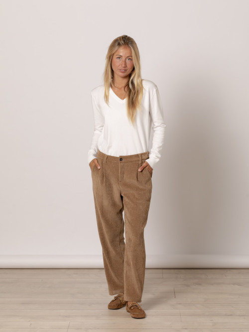 Stretch corduroy pants  Camel colour