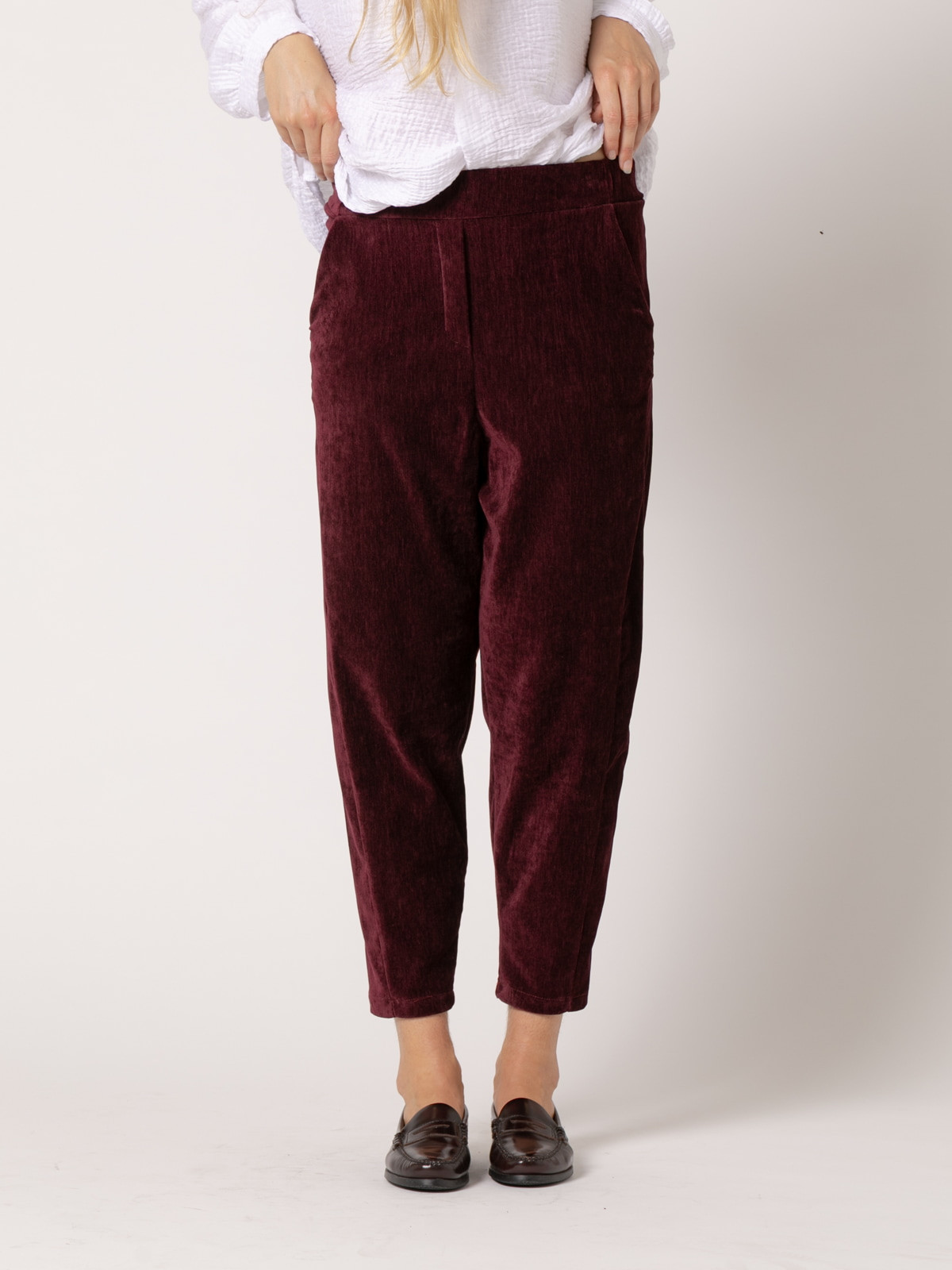 Velvet baggy pants  Bordeaux colour
