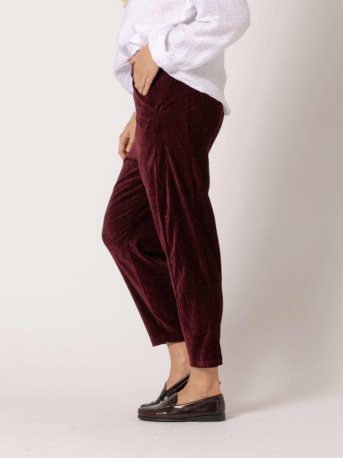 Velvet baggy pants  Bordeaux colour