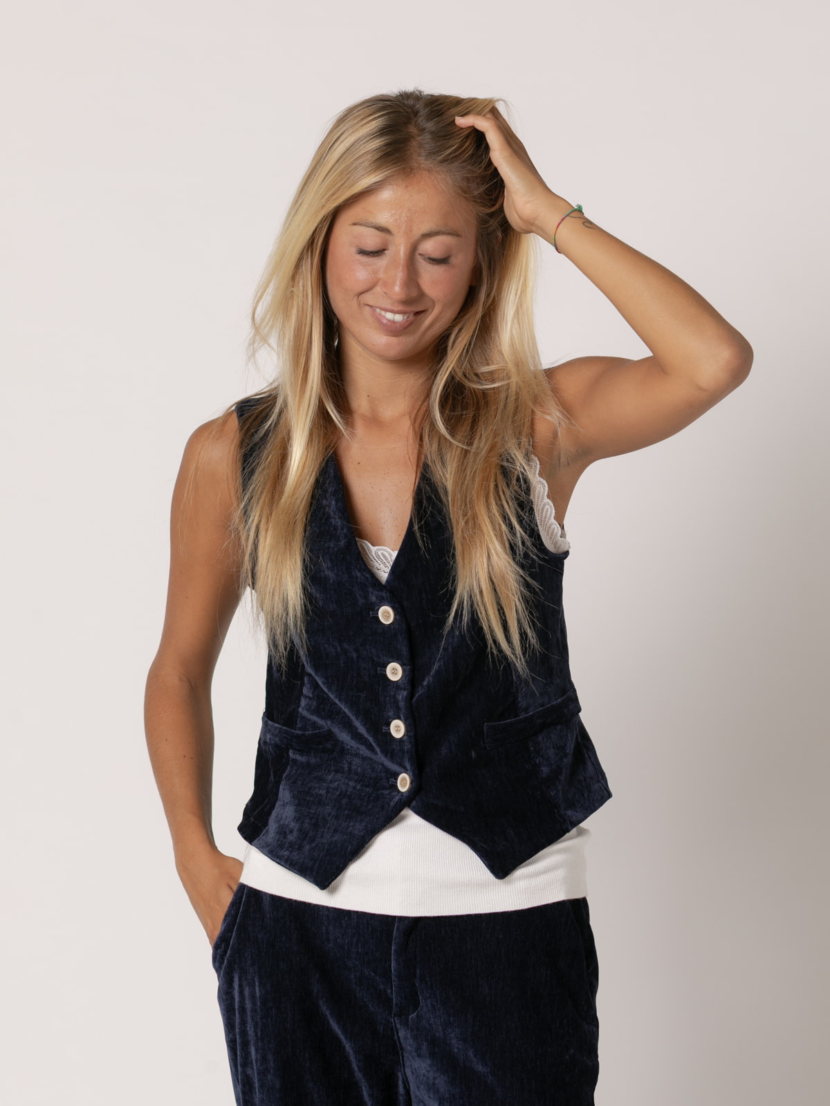 Velvet vest  Blue Navy colour