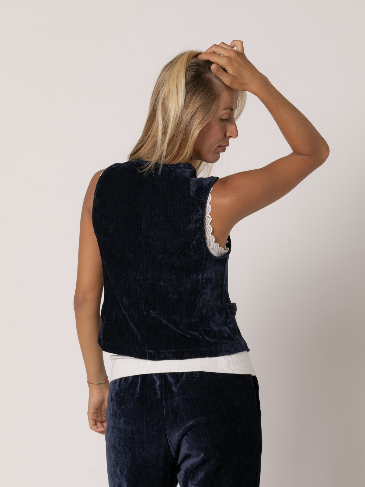 Velvet vest  Blue Navy colour