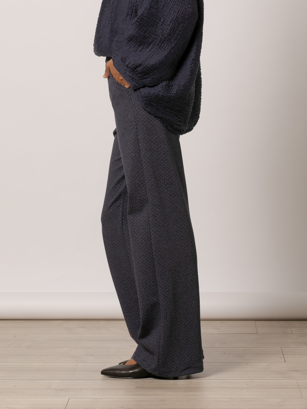 Pantalon motas comfy wide leg