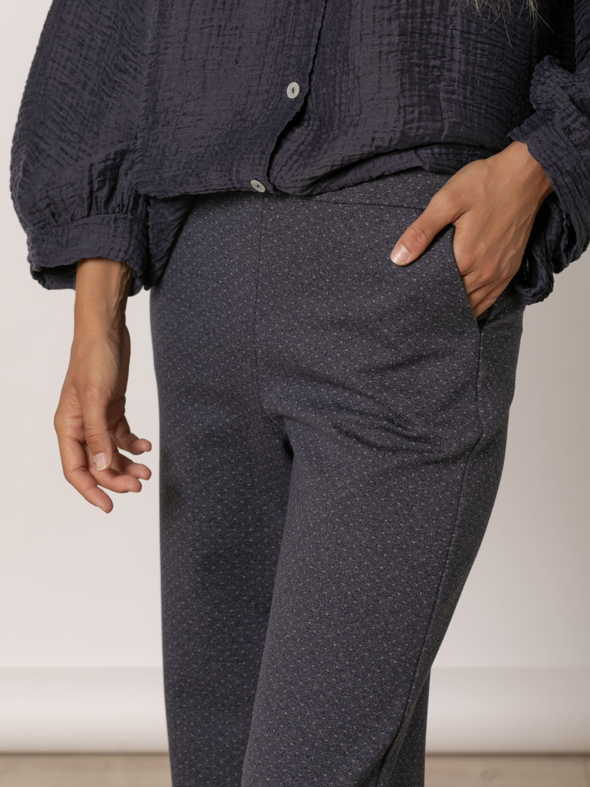 Pantalon motas comfy wide leg