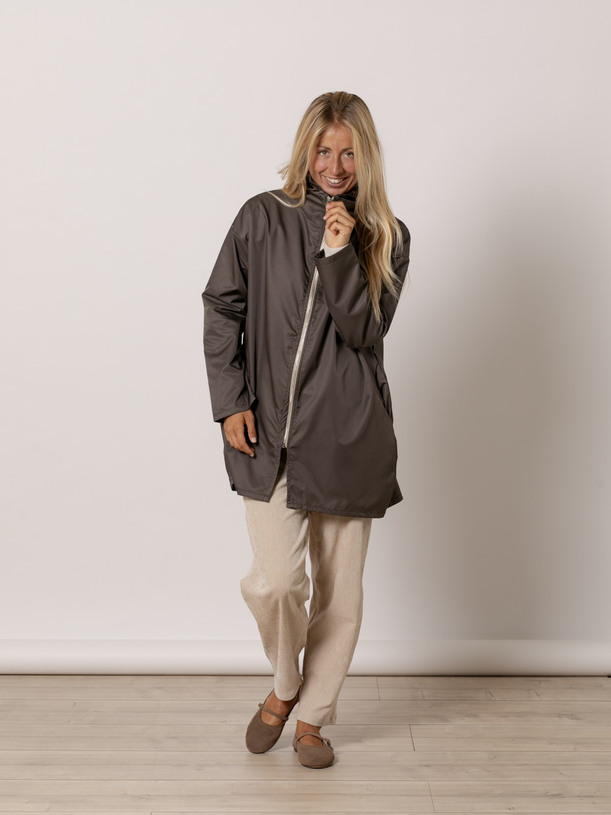 Zipper trench coat  Marrón  colour