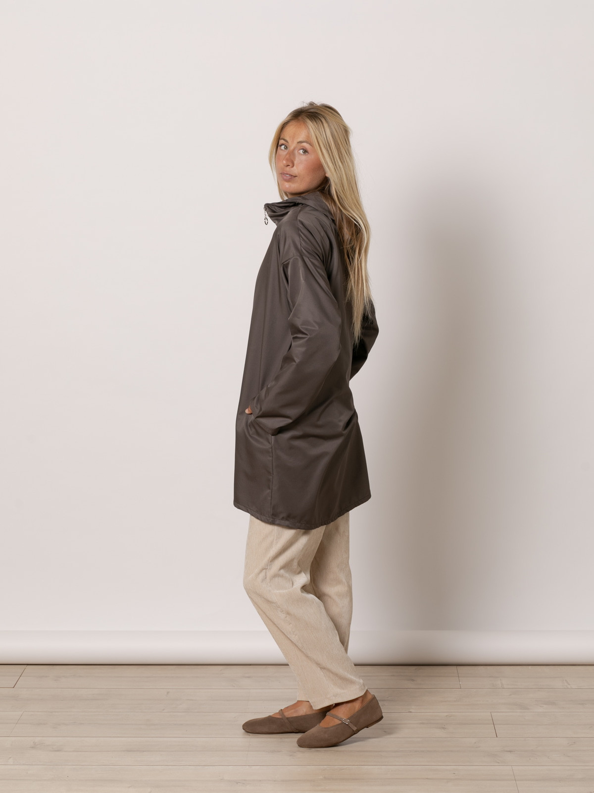 Zipper trench coat  Marrón  colour
