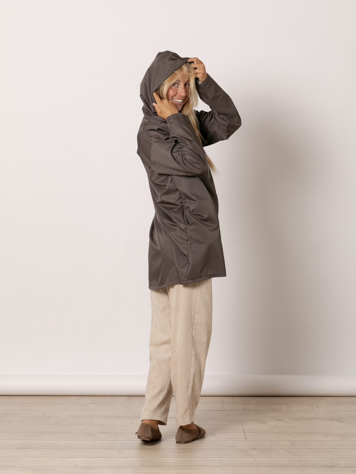 Zipper trench coat  Marrón  colour