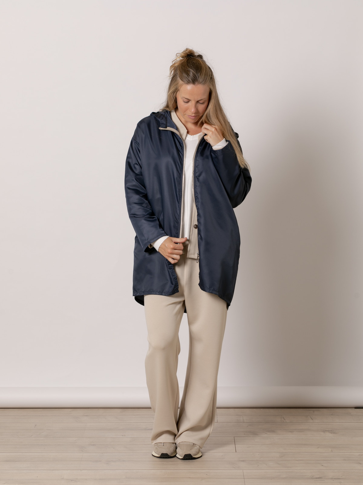 Zipper trench coat  Blue colour