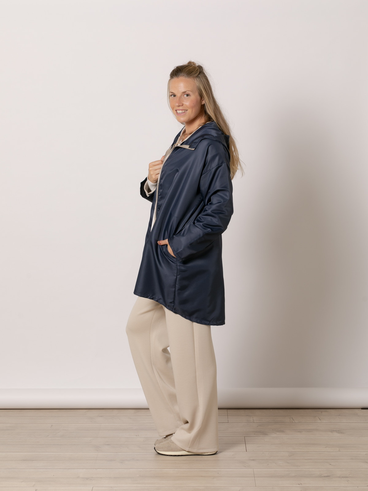 Gabardina cremallera color Azul