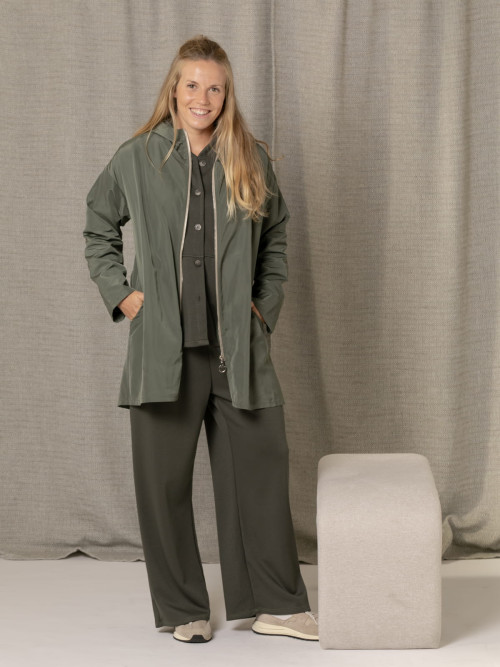 Gabardina cremallera color Verde