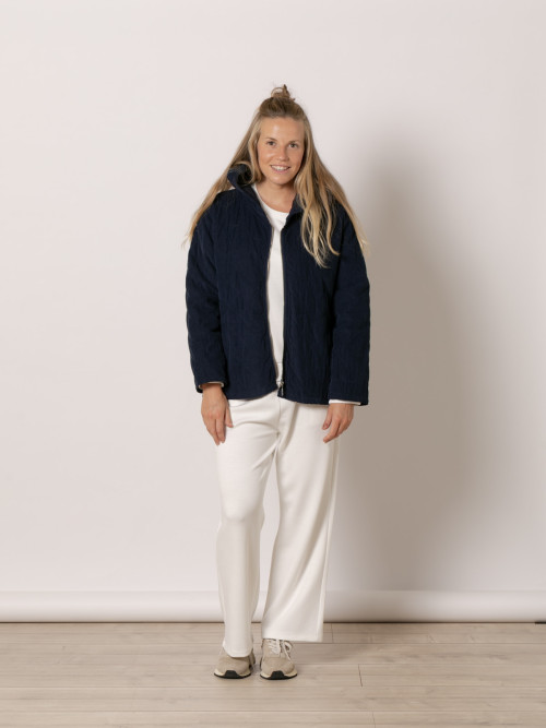 Chaqueta micro pana acolchada color Azul Marino