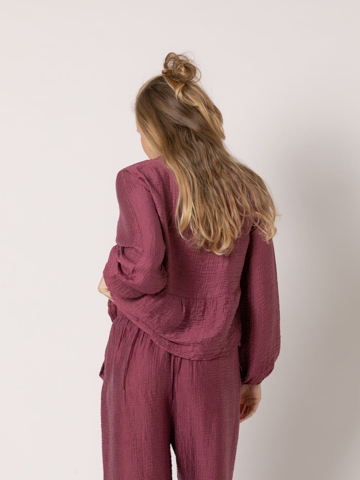 Terry shirt with 3 buttons  Mallow colour