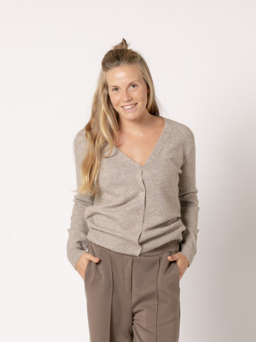 Chaqueta c/pico cachemire like color Taupe