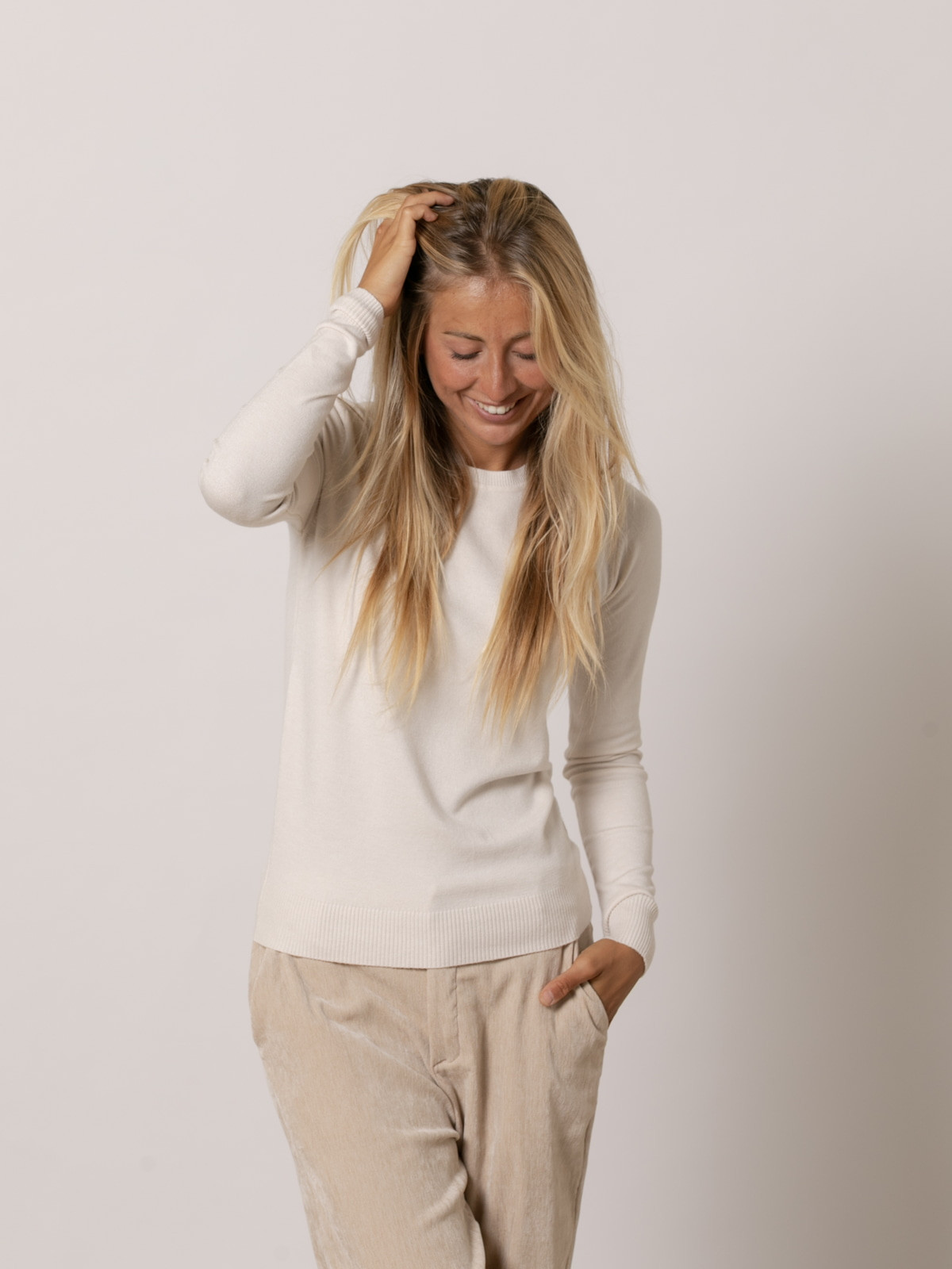 Sweater with vegetable viscose box  Beige colour