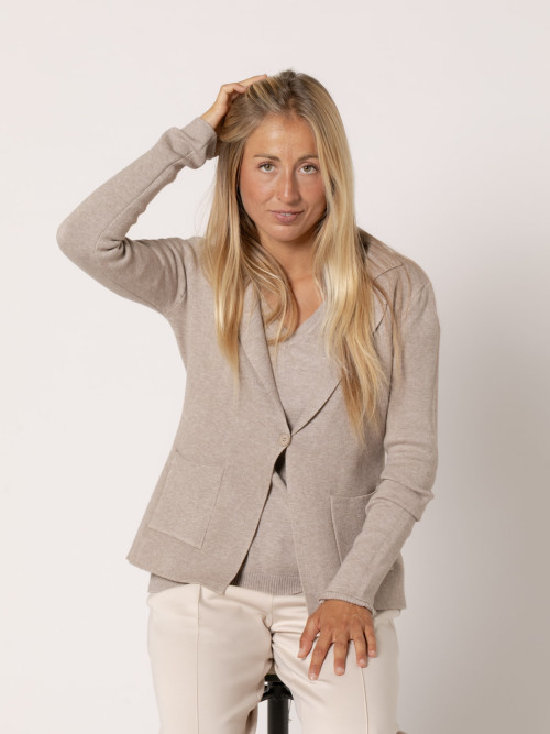 Chaqueta blasier punto soft color Taupe