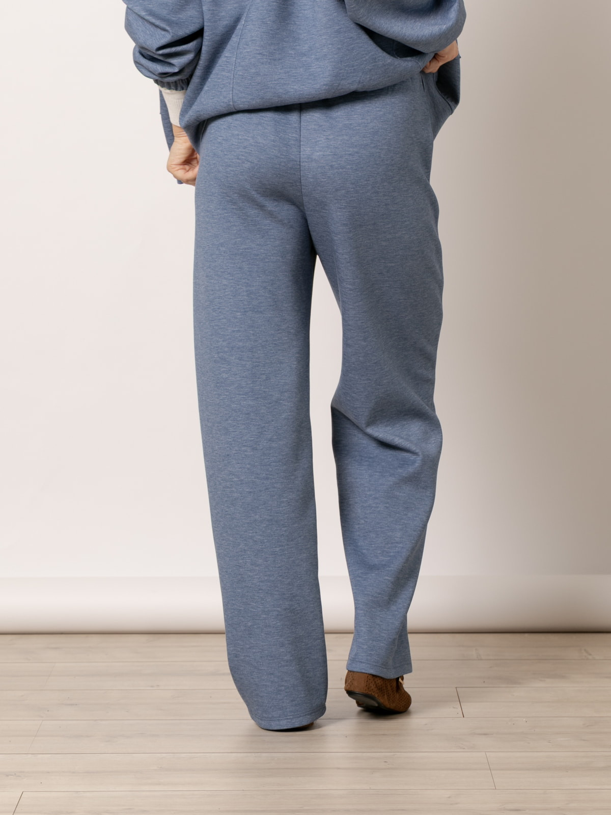 Comfy soft pants with central seam  Blue Jean colour