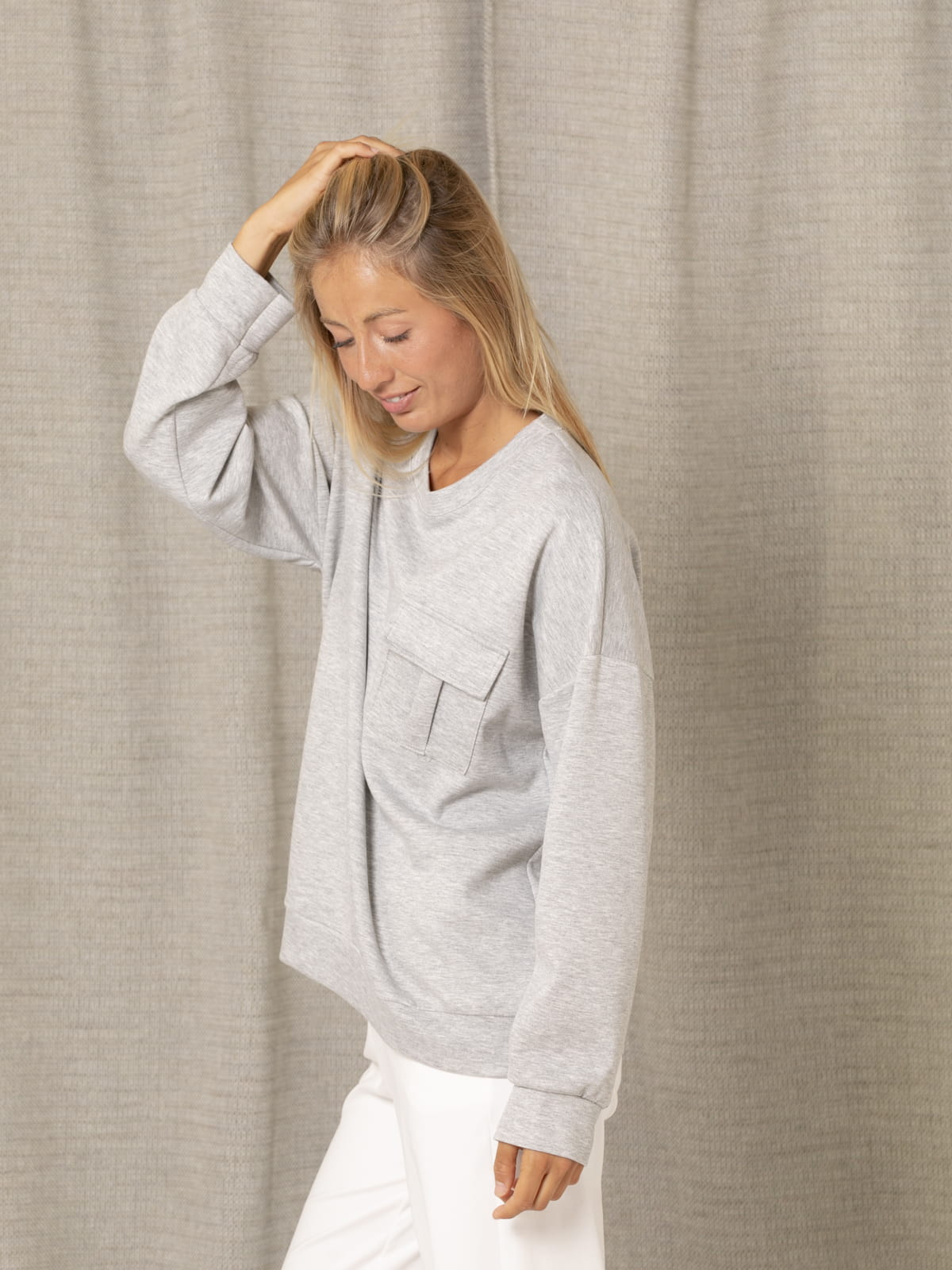 comfy sweatshirt with pockets  Grey Lightcolour