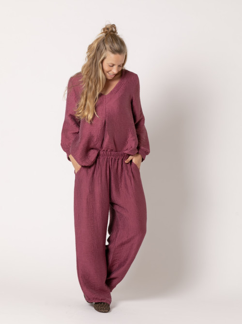 Pantalon rizo tencell brillo