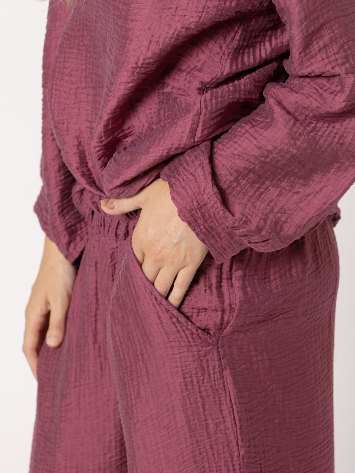 Shiny Tencell terry pants  Mallow colour
