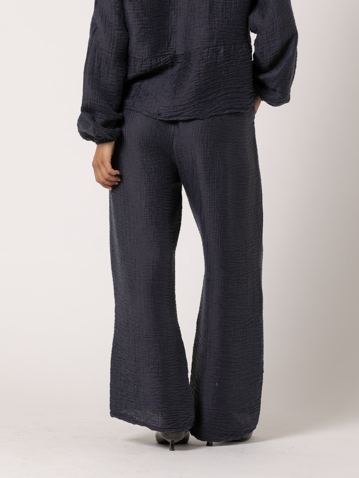 Shiny Tencell terry pants  Blue Navy colour